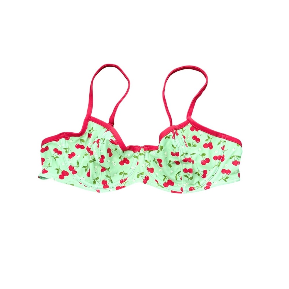Victoria's Secret PINK x Frankies Bikinis Cherry Underwire Bikini Top Large NEW
